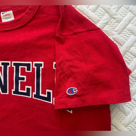 Vintage 80s Red Champion Cornell University T-Shirt L Single Stitch USA Made L - Picture 7 of 9